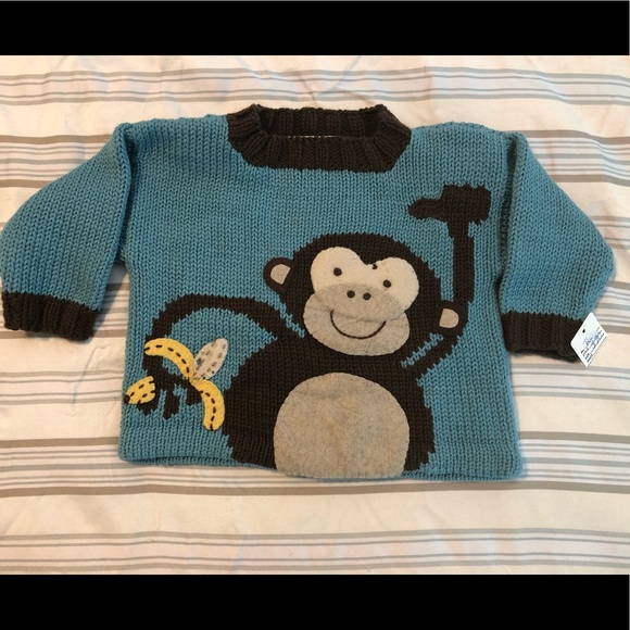 **CLOSEOUT** NWT Boys Monkey Sweater by And Then There Was Jake - Picture 1 of 6